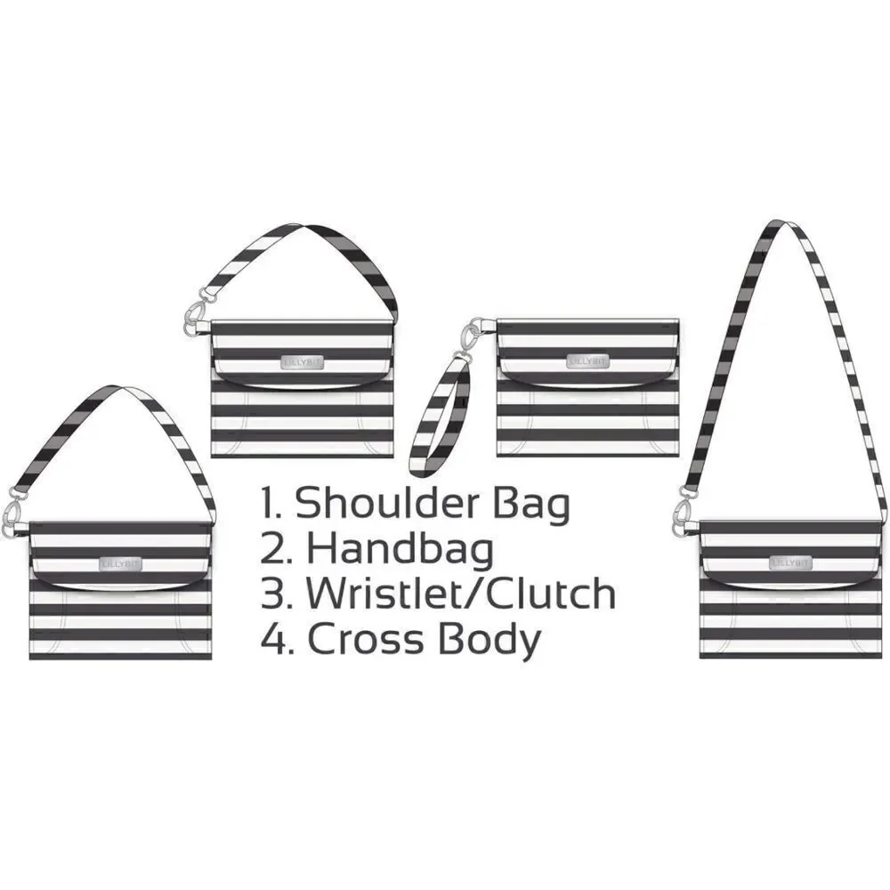 NWT- LillyBit Uptown Diaper Bag Clutch, Black & White Stripes